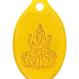 Muthoot Pappachan Swarnavarsham Yellow 24k (999) Oval Laxmi Pendant 1 gm-image-41