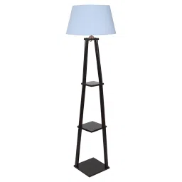 Tucasa SHS-143 Mango Wood Cotton B-22 Floor Lamp 60 Inch (Brown and Blue)-image-36
