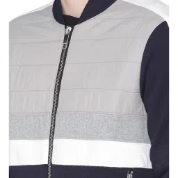 Antony Morato Navy & Grey Cotton Regular Fit Colour Block Sweatshirt image 4