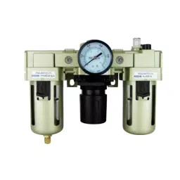 India Valve Pneumatic FRL Unit (Air Filter + Regulator + Lubricator) With Pressure Gauge 1.27 cm (1/2 inch) Auto Drain Aluminum Pressure Die Cast, 10 Kg/cm2-picture-20