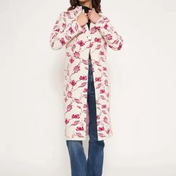 MADAME Pink Printed Long Jacket-24