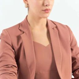 Powersutra Peach Plain Blazer With Trouser image 4