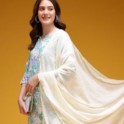 HERE&NOW Printed Thread Work Gotta Patti Cotton Kurta Set-picture-47