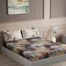 DDECOR Live beautiful Red Cotton Contemporary 145 TC Double Flat Bedsheet with 2 Pillow Covers-image-81