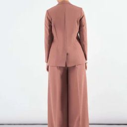 Powersutra Peach Plain Blazer With Trouser image 2