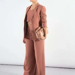 Powersutra Peach Plain Blazer With Trouser image 5