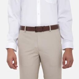 Louis Philippe Brown Leather Solid Reversible Belt-image-88