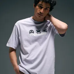 Flying Machine Men Printed Drop-Shoulder Sleeves Applique T-shirt-image-35