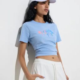 Studiofit by Westside Blue Printed Cotton T-Shirt-picture-37