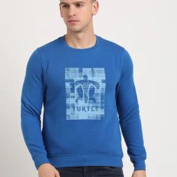 Turtle Blue Relaxed Fit Printed Sweatshirt-image-12