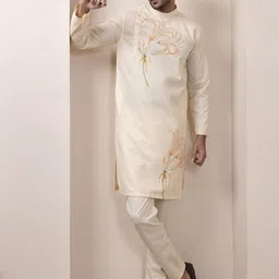 PulseIQ Men Beige Kurtas-image-113
