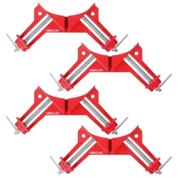 TileMaster Adjustable Corner Clamp Set 90° 70 mm Throat Depth 7.5 cm Clamping Die-Cast Aluminum Red, TM-28 (Set of 4)-image-94