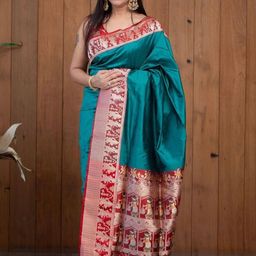 canibani Women Embllished Jacquard Silk Banarasi Saree-picture-23