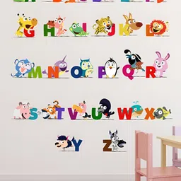 LANSTICK Green & Red Alphabet Letters Printed Self-Adhesive WallStickers-image-22