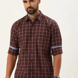 Parx Slim Fit Tartan Checks Opaque Pure Cotton Casual Shirt-image-27