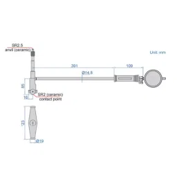 Insize Precision Bore Gauge with Dial Indicator 400-800 mm Measuering Range, 2527-800 image 2