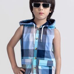 taffykids Boys Relaxed Opaque Checked Casual Shirt-image-94