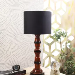 Tucasa NTU-189 B-22 Table Lamp with Wood Base (Beige) image 5