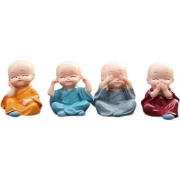 Tiny Shiny Pack Of 4 Multicolored Buddha Idol Showpieces-picture-18
