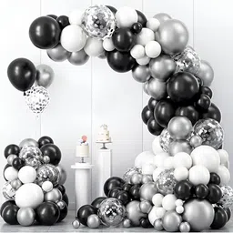 Special You 52 Pcs Black & White Birthday Decorations-image-3