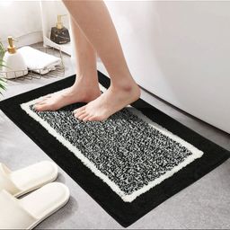 MAA HOME CONCEPT Black & White Self-Designed Anti Skid Doormats-7