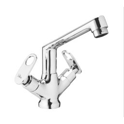 Jabra Center Hole Basin Mixer (L) Prime Series Brass Chrome Finish Deck Mount Silver-image-99