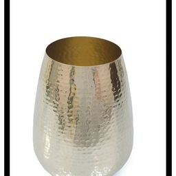House of Sajja Gold Toned Hammerred Small Metal Flower Vase-46