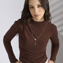 SHOWOFF Women Brown Solid Cotton Blend Tops-picture-45