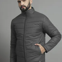 RENUOVO Men Mock Collar Solid Padded Jacket-picture-20