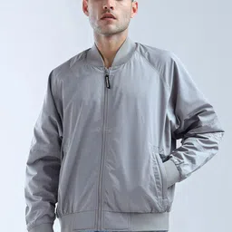 Flying Machine Men Stand Collar Solid Casual Bomber Jacket-picture-21