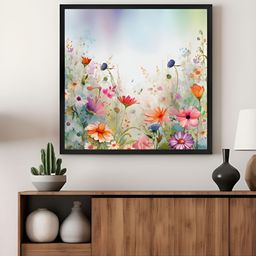 999Store Pink & Purple Canvas Vibrant Wildflower Meadow Wall Art-image-76