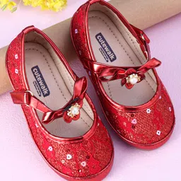 Cute Walk by Babyhug Sandals with Floral Applique - Red-picture-15