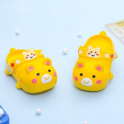 Yellow Bee Bear Face Detailed Clogs - Yellow-picture-24