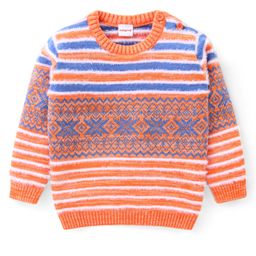 Babyhug Acrylic  Knit Full Sleeves Stripes Pullover -  Multicolour-picture-20