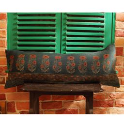Vanchai Ajrak Natural Handcrafted Organic Cotton Cushion Cover - Indigo-image-22