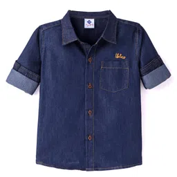 TONYBOY Denim Full Sleeves Solid Shirt - Indigo-picture-26