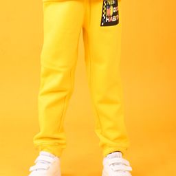 Anthrilo Fleece New Good Habits Text Printed Joggers - Yellow-picture-35