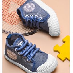 KATS Fashion Patch Detailed Lace Up Sneakers - Light Blue-image-31
