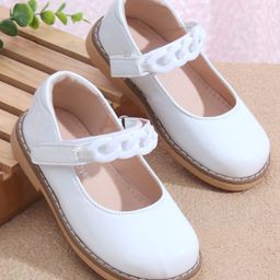 Babyoye Velcro Closure Solid Ballerina - White-image-28