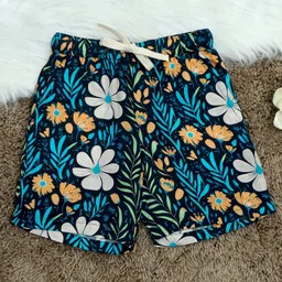 The Lion and the Fish Viscose Woven Floral Printed Shorts - Space Blue-picture-9