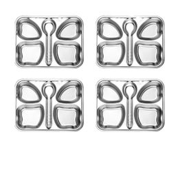 CutTales Pack Of 4 Stainless Steel Butterfly 4 Compartment Snack Dinner Plates For Kids | BPA Free, NonToxic And Dishwasher Safe Plate-3