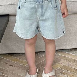 LULU & SKY Girls Washed High-Rise Denim Shorts Technology-image-57
