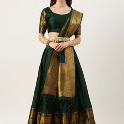 DIVASTRI Semi-Stitched Lehenga & Unstitched Blouse With Dupatta-picture-17