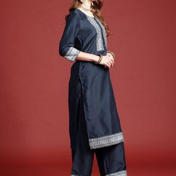 Anouk Ethnic Motifs Regular Kurta With Palazzos & Dupatta image 2