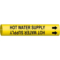 BRADY Plastic Pipe Marker Hot Water Supply Yellow and Black 2 x 2 x 0.03 inch, 6GV89-image-73