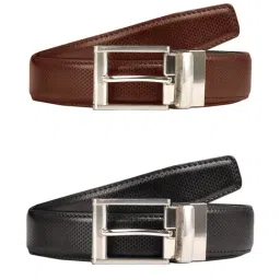 SCHARF Black & Brown Reversible Belt for Men-21