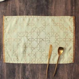 House This Mandav Green & Brown Polyester 180 TC Placemat - Set of 1-46