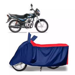 Auto Pearl Polyester Two Wheeler Cover for Bajaj CT100 (Red Blue)-image-22