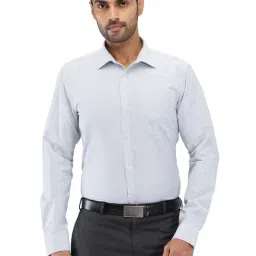 Park Avenue Blue Slim Fit Self Pattern Shirt-picture-0