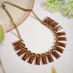 Sohi Multicolour Designer Statement Stones Necklace image 1